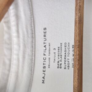 Majestic Filatures White T-Shirt Sz 3